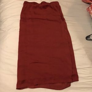 Silky rust colored midi skirt (American Eagle)